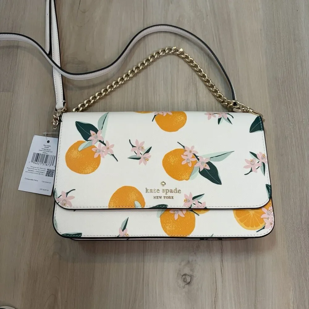 Kate Spade KC698 Madison Orange Toss Medium Crossbody Bag And Wristlet